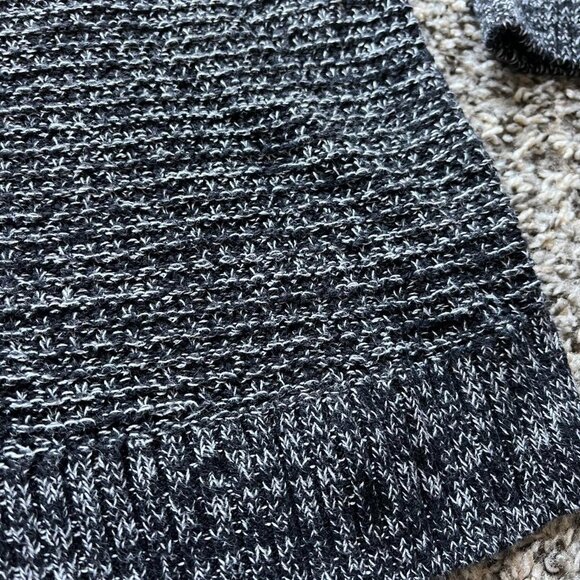 Grey Black Marled Banana Republic Womens Medium Long Sleeve Winter Knit Sweater - Picture 4 of 6